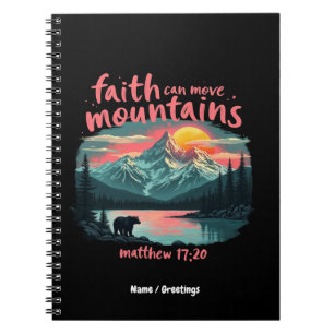 Cuaderno Faith Can Move Mountains Matthew 17:20 Biblia Vers