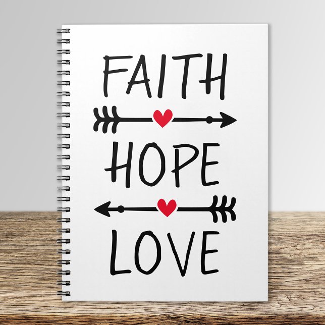 Cuaderno Faith Hope Love Boho Christian Arrow Red Heart (Subido por el creador)