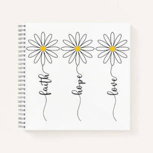 Cuaderno Faith Hope Love Daisies Journal