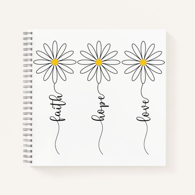Cuaderno Faith Hope Love Daisies Journal (Anverso)
