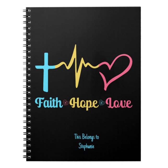 Cuaderno Faith Hope Love Hearts (Frente)