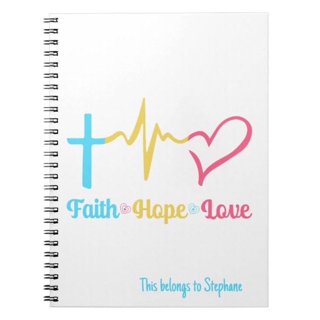 Cuaderno Faith Hope Love Hearts (Frente)
