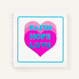 Cuaderno Faith Hope Love Hearts Spiral Notebook