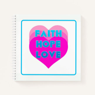 Cuaderno Faith Hope Love Hearts Spiral Notebook
