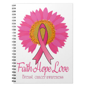 Cuaderno Faith Hope Love Mama Cancer Awareness Flower