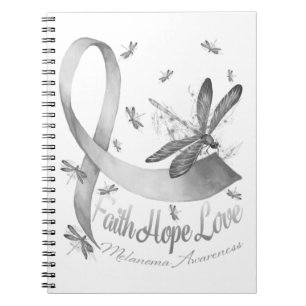 Cuaderno Faith Hope Love Melanoma Awareness Dragonfly
