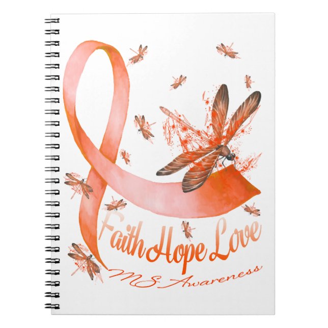 Cuaderno Faith Hope Love MS Awareness Dragonfly (Frente)