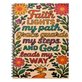 Cuaderno Faith Lights My Path Christian Art - Inspirational
