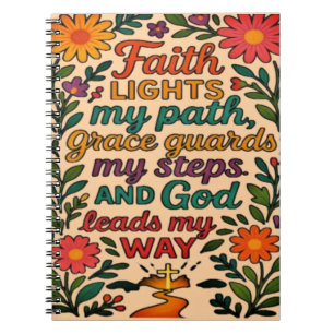 Cuaderno Faith Lights My Path Christian Art - Inspirational
