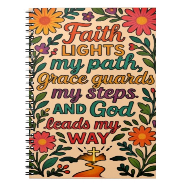 Cuaderno Faith Lights My Path Christian Art - Inspirational (Frente)