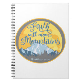 Cuaderno Faith Move Mountains Diseño cristiano