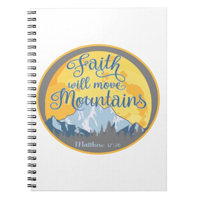 Cuaderno Faith Move Mountains Diseño cristiano (Frente)
