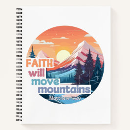 Cuaderno Faith Move Mountains Diseño cristiano