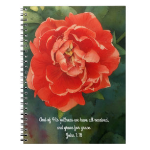 Cuaderno Faith Red Rose Bible Verse Prayer Journal