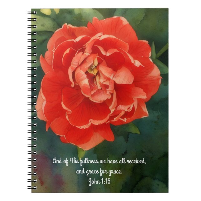 Cuaderno Faith Red Rose Bible Verse Prayer Journal (Frente)