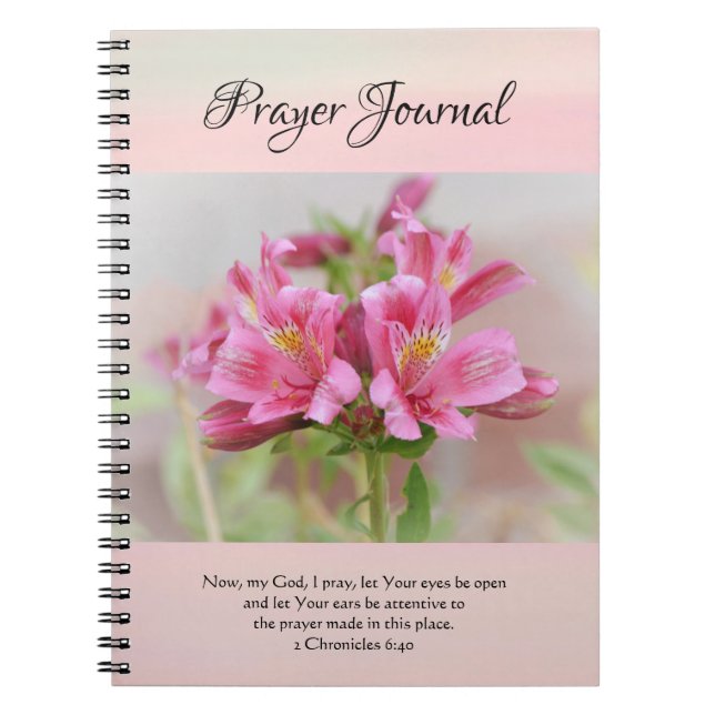 Cuaderno Faith Soft Pink Flowers Prayer Journal (Frente)