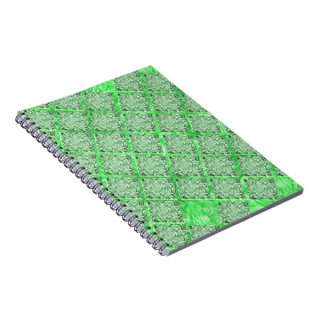 Cuaderno Fakes folhagens verdes, falso azulejo, cuadráticas (Lado Derecho)