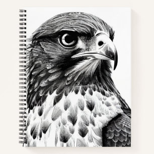 Cuaderno Falcon Bird Naturaleza salvaje Arte de Ilustracion