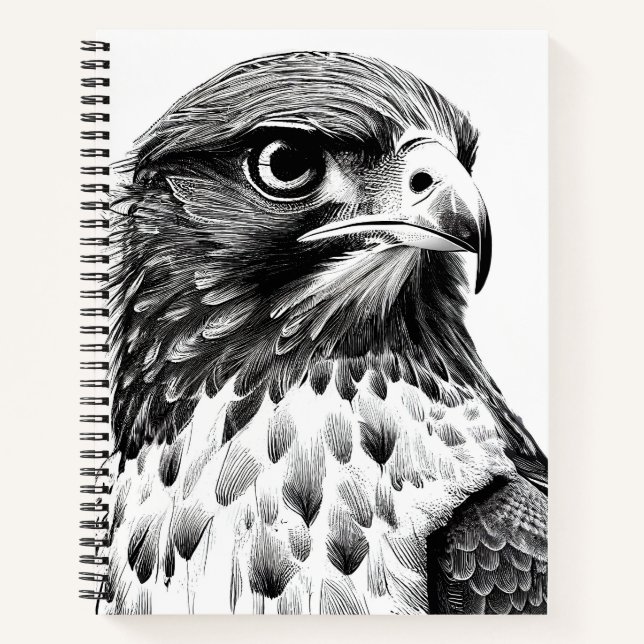 Cuaderno Falcon Bird Naturaleza salvaje Arte de Ilustracion (Anverso)