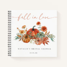 Fall Floral Calabaza Bridal Shower Guest Book