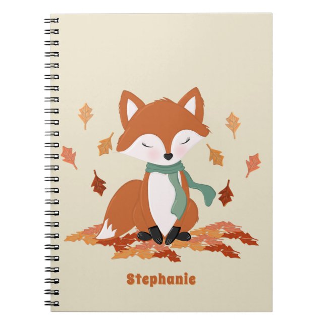 Cuaderno Fall Fox Woodland Birthday (Frente)