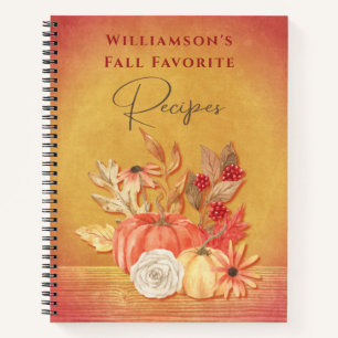 Cuaderno Fall Harvest Pumpkins Familia Recetas de Acción d