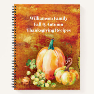 Cuaderno Fall Harvest Pumpkins Familia Recetas de Acción d