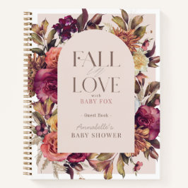 Cuaderno Fall in Love Wreath Pink Baby Shower Guest Book