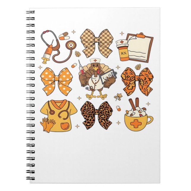 Cuaderno Fall Nurse Thanksgiving Classic T-Shirt.png (Frente)