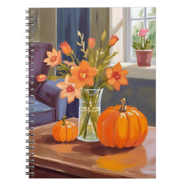 Cuaderno Fall Pumpkin Bouquet | Orange Flowers Autumn