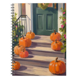 Cuaderno Fall Pumpkin Stoop | Autumn Thanksgiving Painted