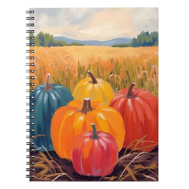 Cuaderno Fall Pumpkins | Autumn Landscape Watercolor (Frente)