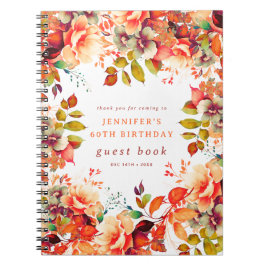Cuaderno Fall Watercolor Floral 60º libro de invitados de c