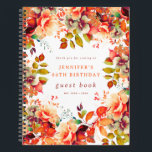 Cuaderno Fall Watercolor Floral 80th Birthday Guest Book<br><div class="desc">Celebre en estilo con nuestro libro de invitados Bright and bold 80th Birthday Party,  con nuestro impresionante diseño floral de acuarela en los colores del otoño. ¡Pida ahora y haz que tu 80º cumpleaños sea memorable!</div>