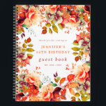 Cuaderno Fall Watercolor Floral 90th Birthday Guest Book<br><div class="desc">Celebre en estilo con nuestro libro de invitados Bright and bold 90th Birthday Party,  con nuestro impresionante diseño floral de acuarela en los colores del otoño. ¡Pida ahora y haz que tu cumpleaños 90 sea memorable!</div>