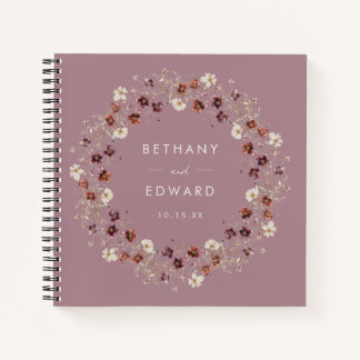 Cuaderno Fall Wildflower Mauve Boda Guestbook