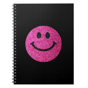 Cuaderno Falsa cara del purpurina de las rosas fuertes