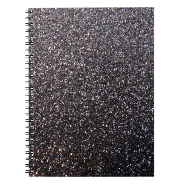 Cuaderno Falso gráfico negro del purpurina (Frente)