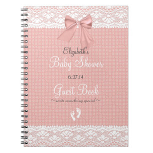 Cuaderno Falso libro de huésped blanco de Baby Shower del