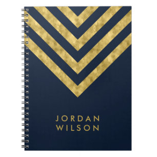 Cuaderno Falso modelo conocido azul elegante de Chevron del