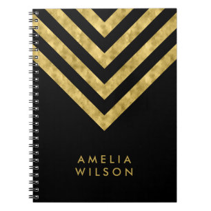Cuaderno Falso modelo conocido negro elegante de Chevron