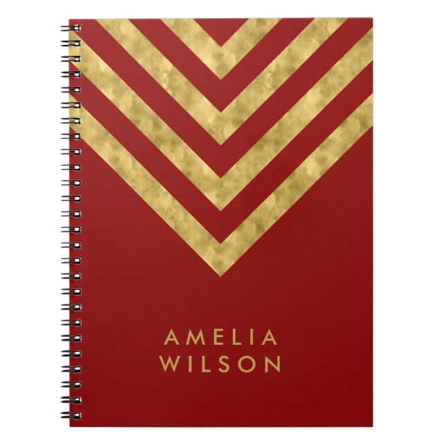 Cuaderno Falso modelo conocido rojo elegante de Chevron del (Frente)