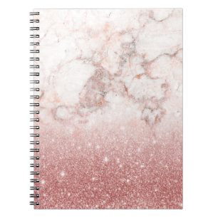 Cuaderno Falso purpurina color de rosa elegante Ombre de