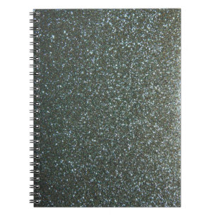 Cuaderno Falso purpurina de acero del gris azul