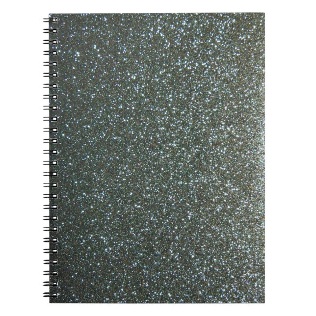 Cuaderno Falso purpurina de acero del gris azul (Frente)