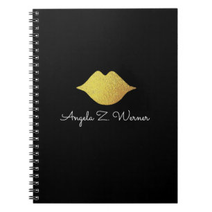 Cuaderno falsos labios de oro + nombre