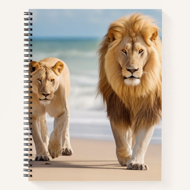 Cuaderno Familia animal leona la naturaleza (Anverso)