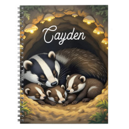 Cuaderno Familia Cute Badger personalizada