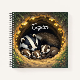 Cuaderno Familia Cute Badger personalizada