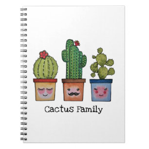 Cuaderno Familia Cute Cactus En Acuarela